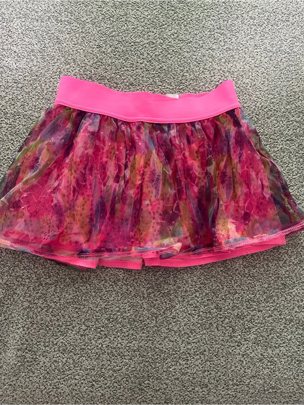Justice Pink Multicolor Tulle Skater Skirt